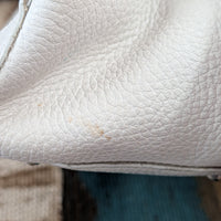 White Leather Floral Brighton Bag