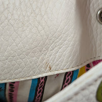 White Leather Floral Brighton Bag