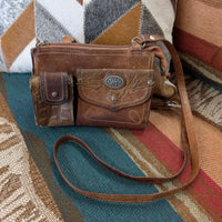 Brown Western Traditions Small Leather Crossbody Bag