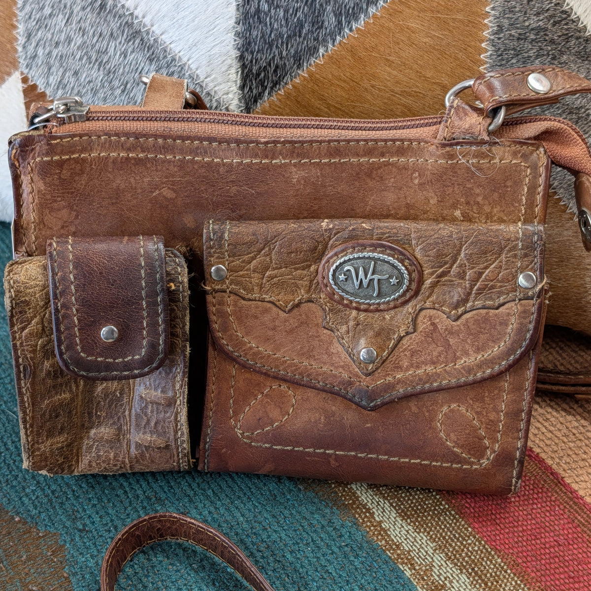 Brown Western Traditions Small Leather Crossbody Bag