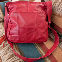 Red Leather Fringe Crossbody bag