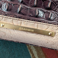Brahmin Brown And Cream Faux Croc Bag