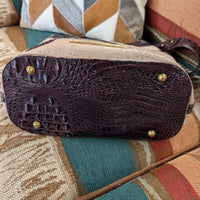 Brahmin Brown And Cream Faux Croc Bag