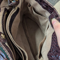 Brahmin Brown And Cream Faux Croc Bag