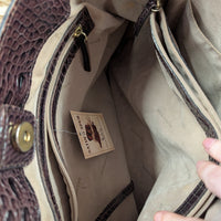 Brahmin Brown And Cream Faux Croc Bag