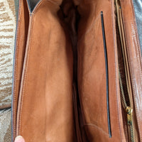 Vintage 1960s Black And Gold Italian Leather Bag