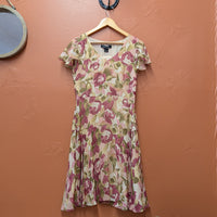 Moda International Silk Floral Midi Dress Size 6