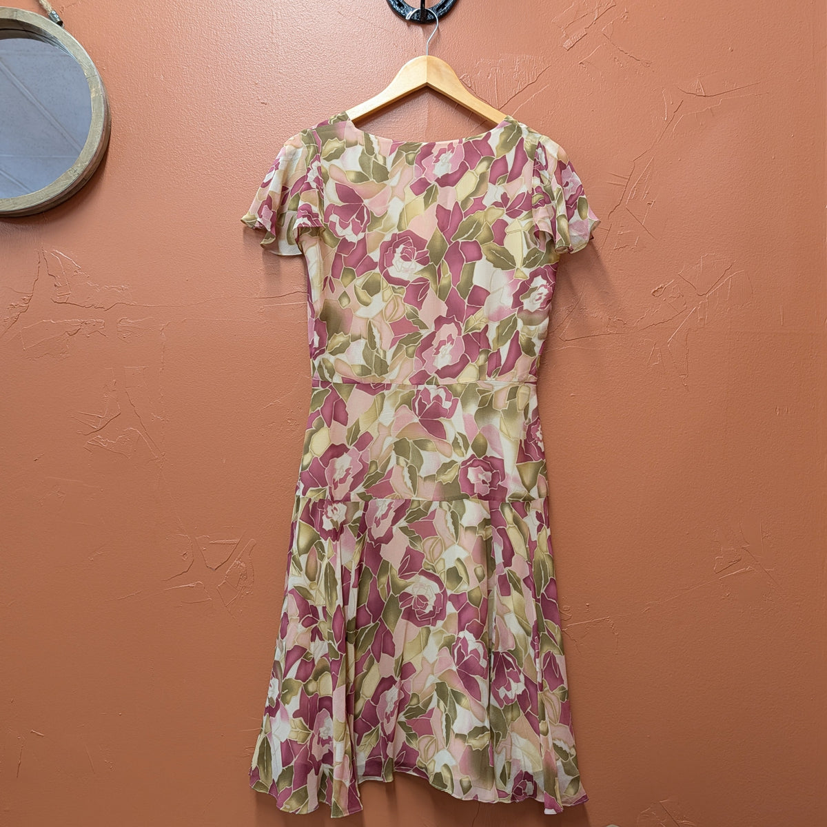 Moda International Silk Floral Midi Dress Size 6