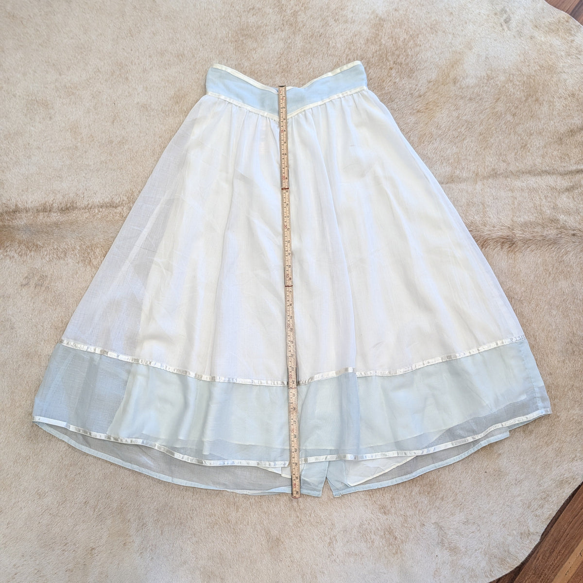 Vintage 1970s Gunnies White And Blue Skirt Size XS/S