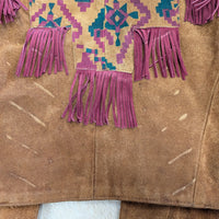 Vintage 1980s Southwestern Fringe Suede Jacket Size S