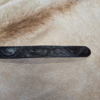 Vintage 1980s Black Genuine Lizard Skin Belt Size 30