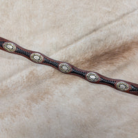 Vintage 1980s Brown Concho Belt Size 30