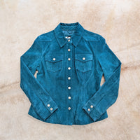 Vintage 1990s Suede Turquoise Jacket Size S