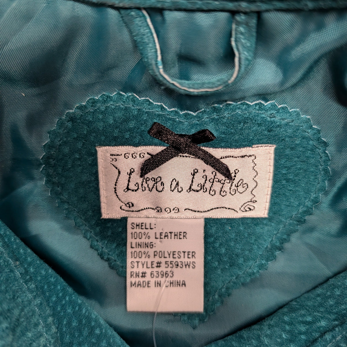 Vintage 1990s Suede Turquoise Jacket Size S