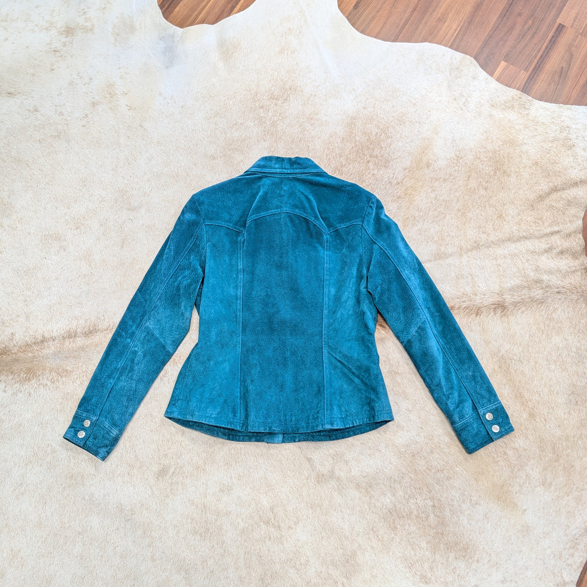 Vintage 1990s Suede Turquoise Jacket Size S