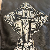 Black Leather Motorcycle Bucati Vest Size XS