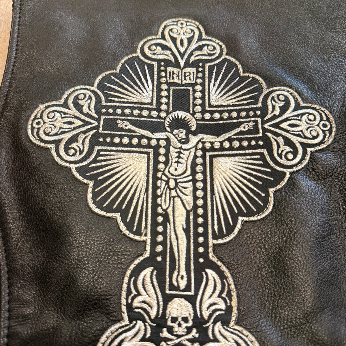 Black Leather Motorcycle Bucati Vest Size XS