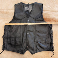 Black Leather Bikers Dream Apparel Vest Size XL