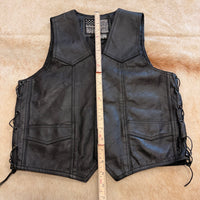 Black Leather Bikers Dream Apparel Vest Size XL