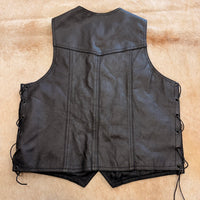 Black Leather Bikers Dream Apparel Vest Size XL