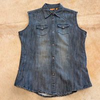Wrangler Denim Rhinestone Vest Size L