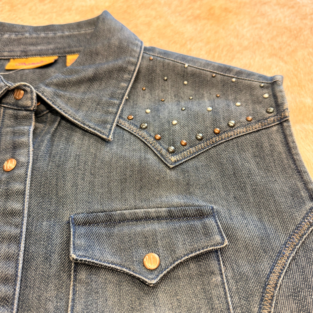 Wrangler Denim Rhinestone Vest Size L