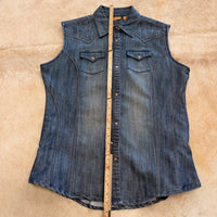 Wrangler Denim Rhinestone Vest Size L