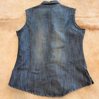 Wrangler Denim Rhinestone Vest Size L