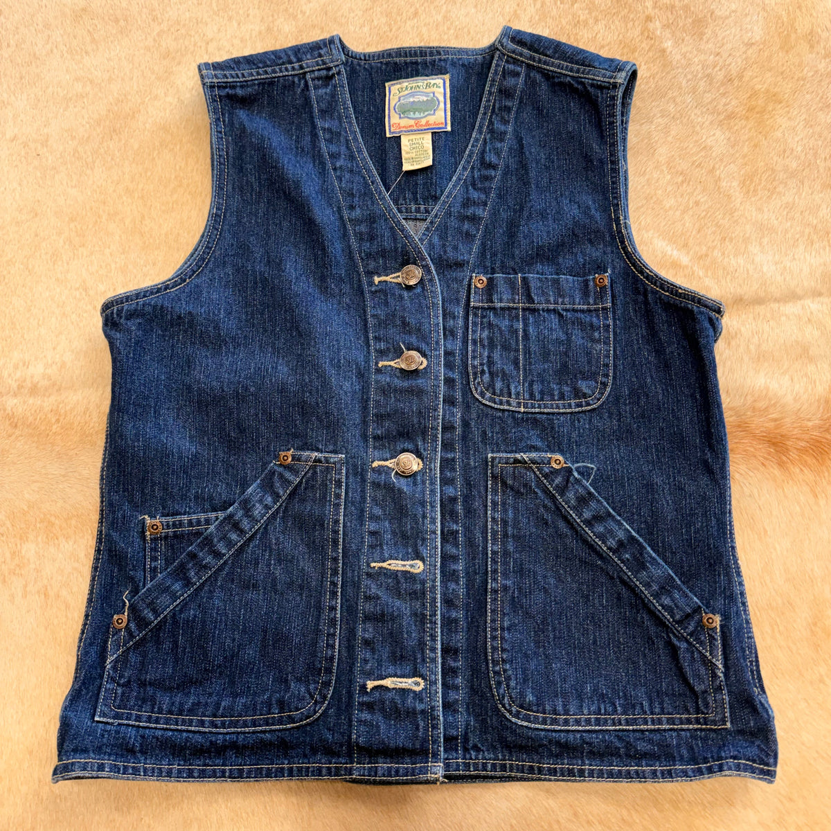 Vintage 1990s St. John's Bay Denim Vest Size S