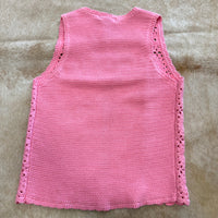 NWT Design 365 Pink Crochet Vest Size S
