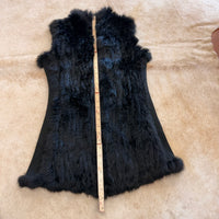 Love Token Black Genuine Rabbit Fur Vest Size XS