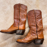 Vintage 1970s Sanders Tan Cowboy Boots Size 7.5B