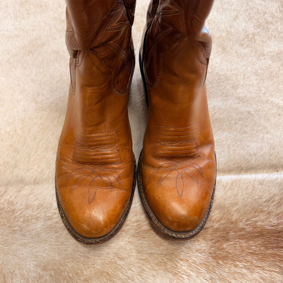 Vintage 1970s Sanders Tan Cowboy Boots Size 7.5B