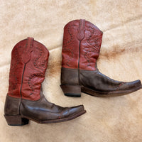 Red And Brown Tony Lama Cowboy Boots Size 10B