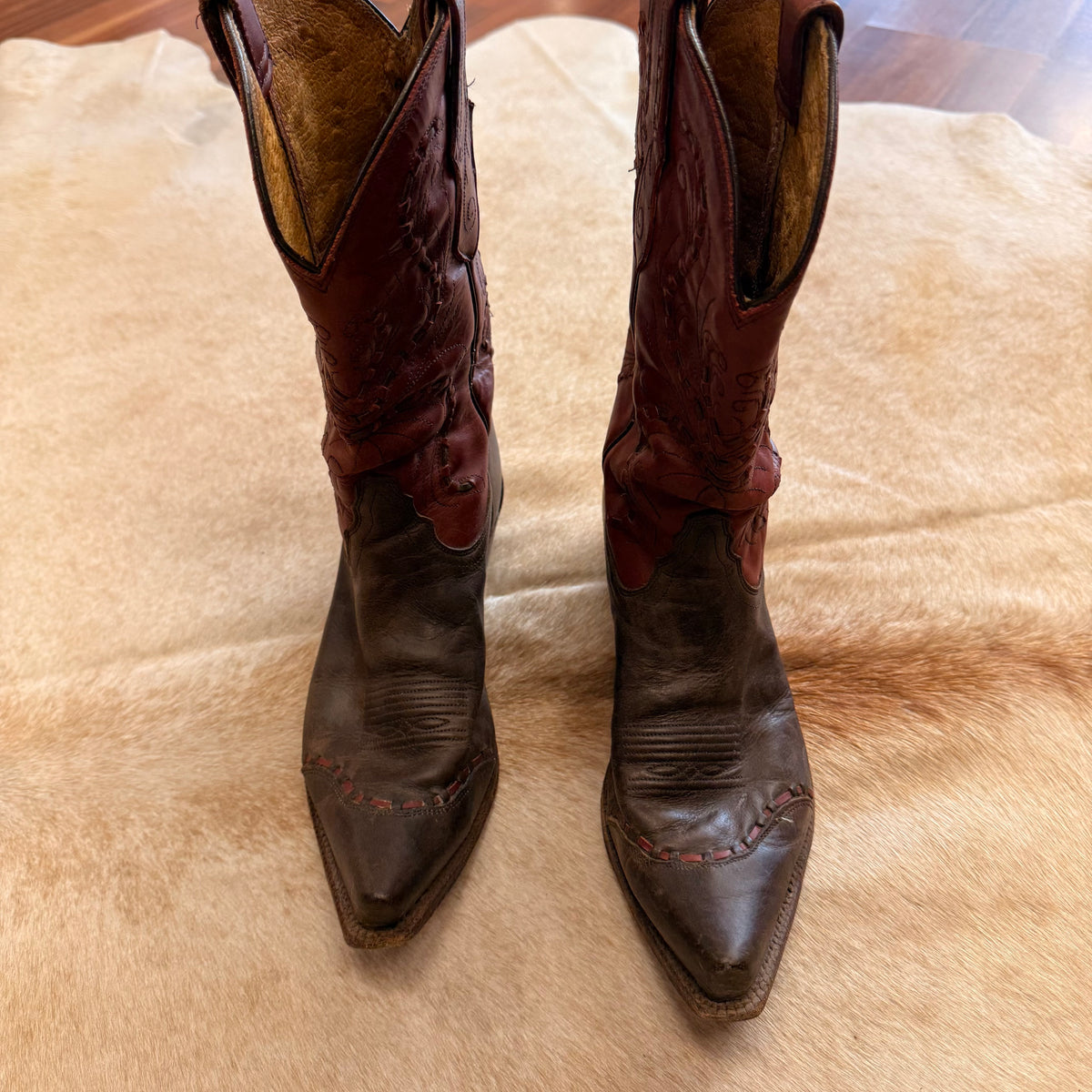 Red And Brown Tony Lama Cowboy Boots Size 10B