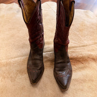 Red And Brown Tony Lama Cowboy Boots Size 10B