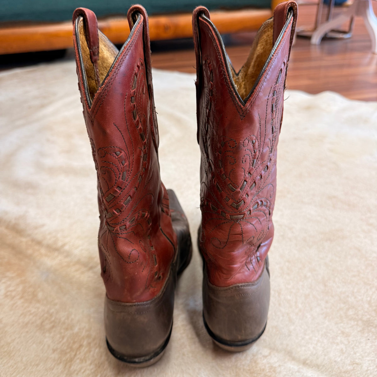 Red And Brown Tony Lama Cowboy Boots Size 10B