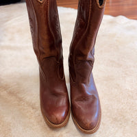 Vintage 1970s Brown Dexter Heeled Cowboy Boots Size 7.5