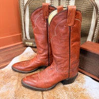 Vintage 1980s Brown Tony Lama Cowboy Boots Size 8.5B