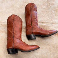 Vintage 1980s Brown Tony Lama Cowboy Boots Size 8.5B