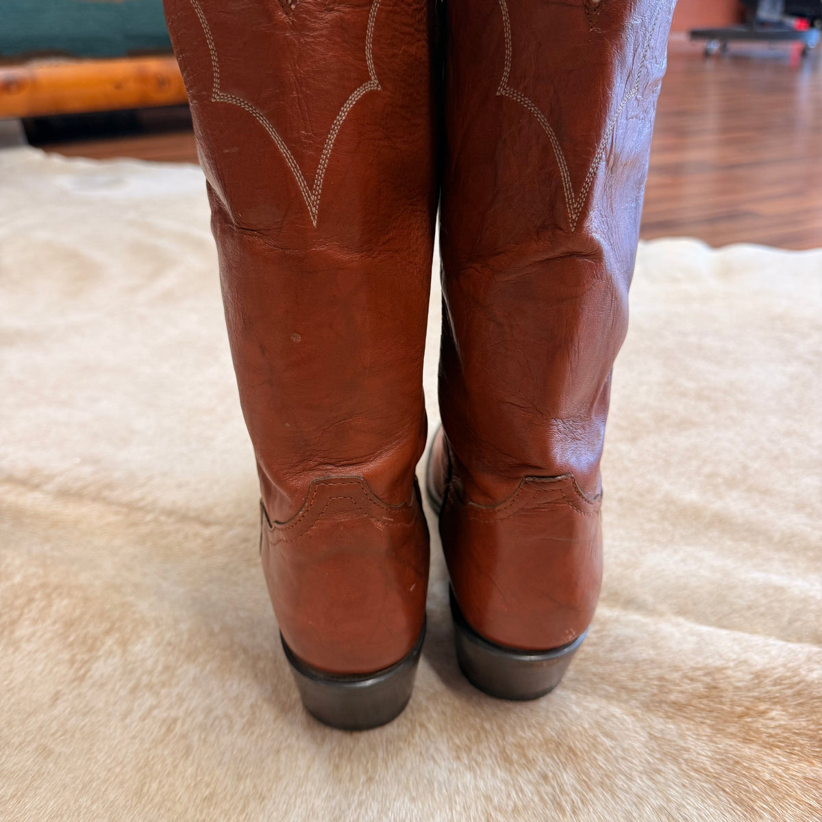 Vintage 1980s Brown Tony Lama Cowboy Boots Size 8.5B