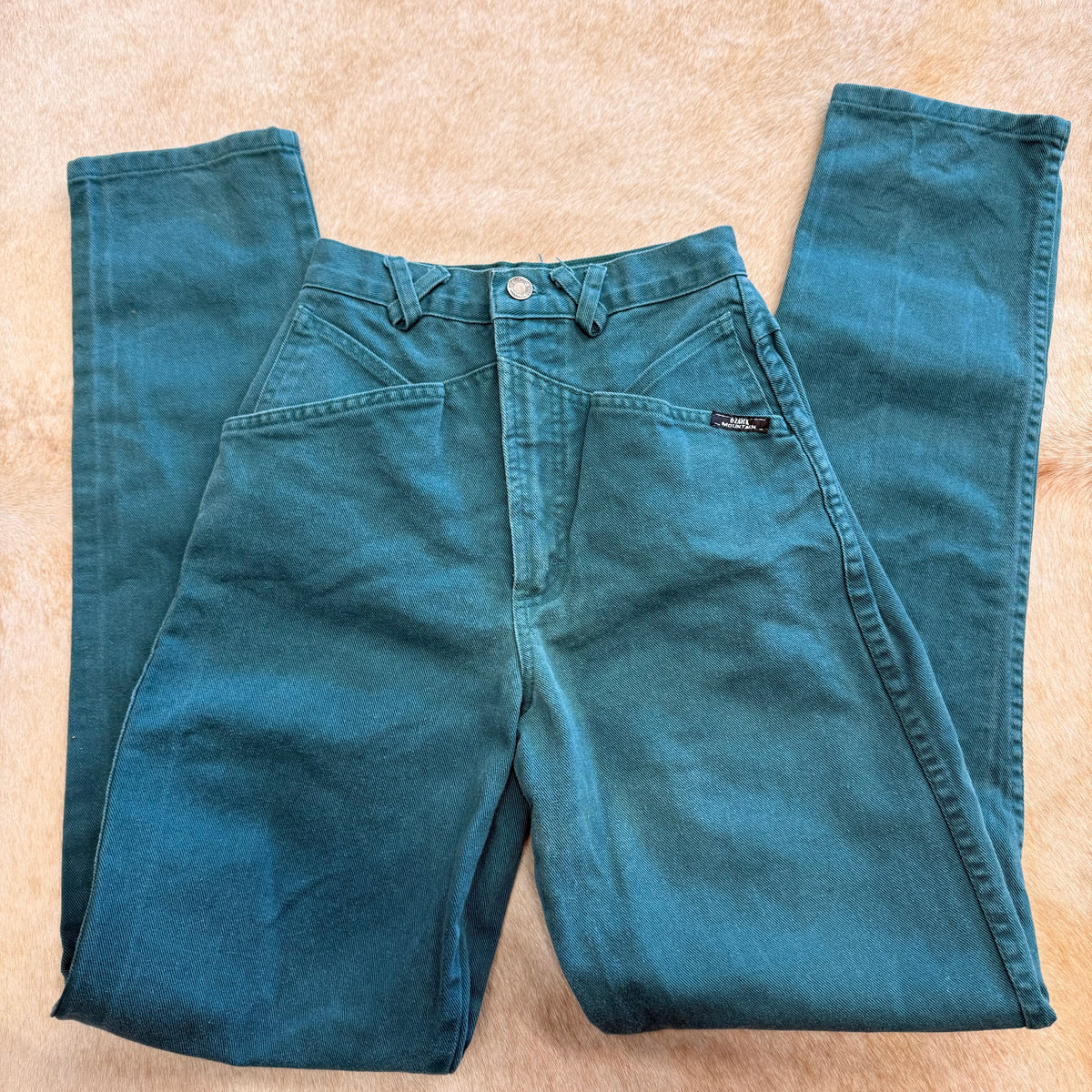 Vintage 1980s High Rise Teal Ozark Mountain Jeans Size 000