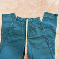 Vintage 1980s High Rise Teal Ozark Mountain Jeans Size 000