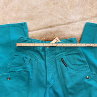 Rare Vintage 1980s Teal Rocky Mountain Button Chap Jeans Size 9