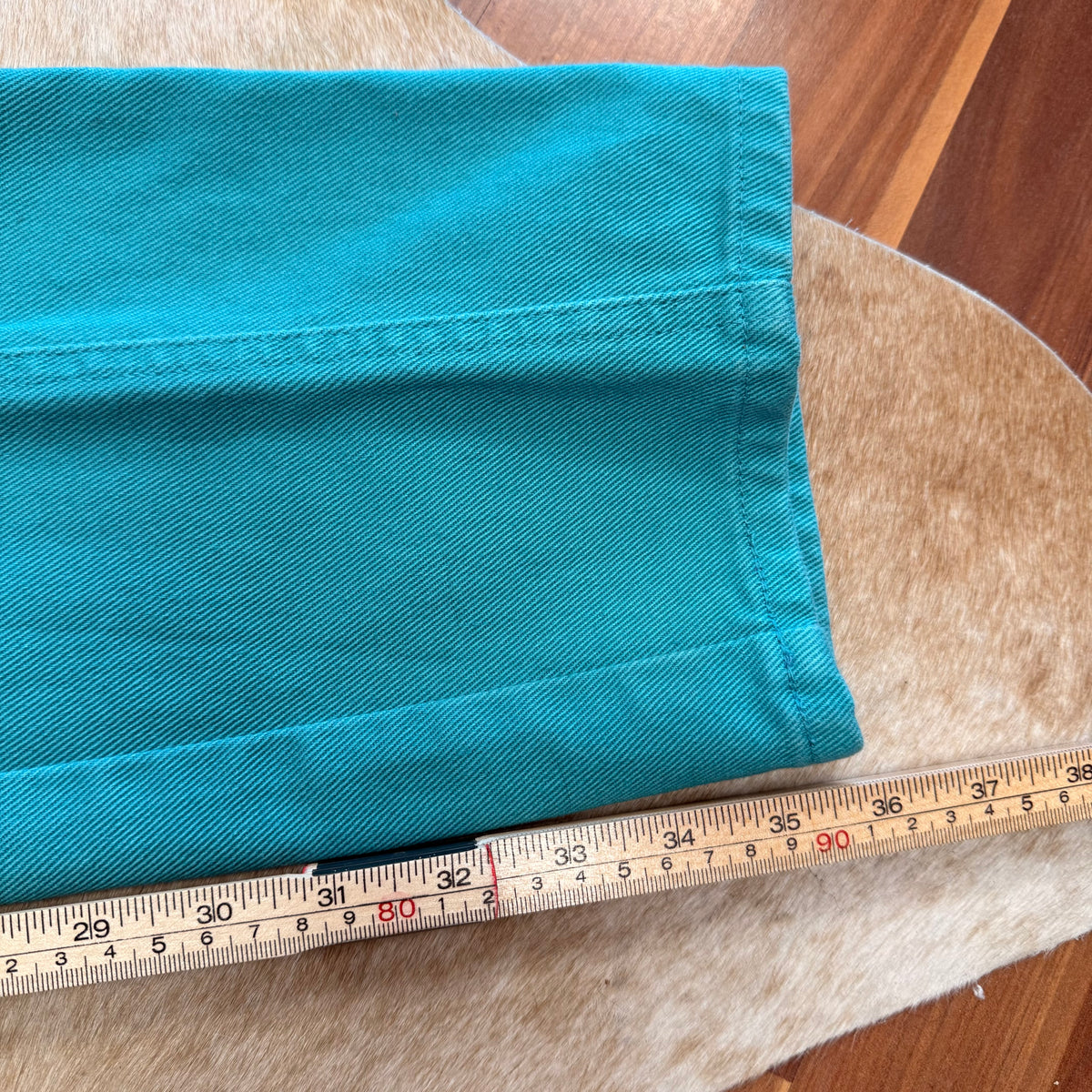 Rare Vintage 1980s Teal Rocky Mountain Button Chap Jeans Size 9