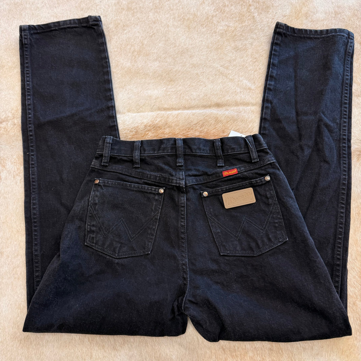 Black High Waisted Wrangler Straight Leg Jeans Size 7