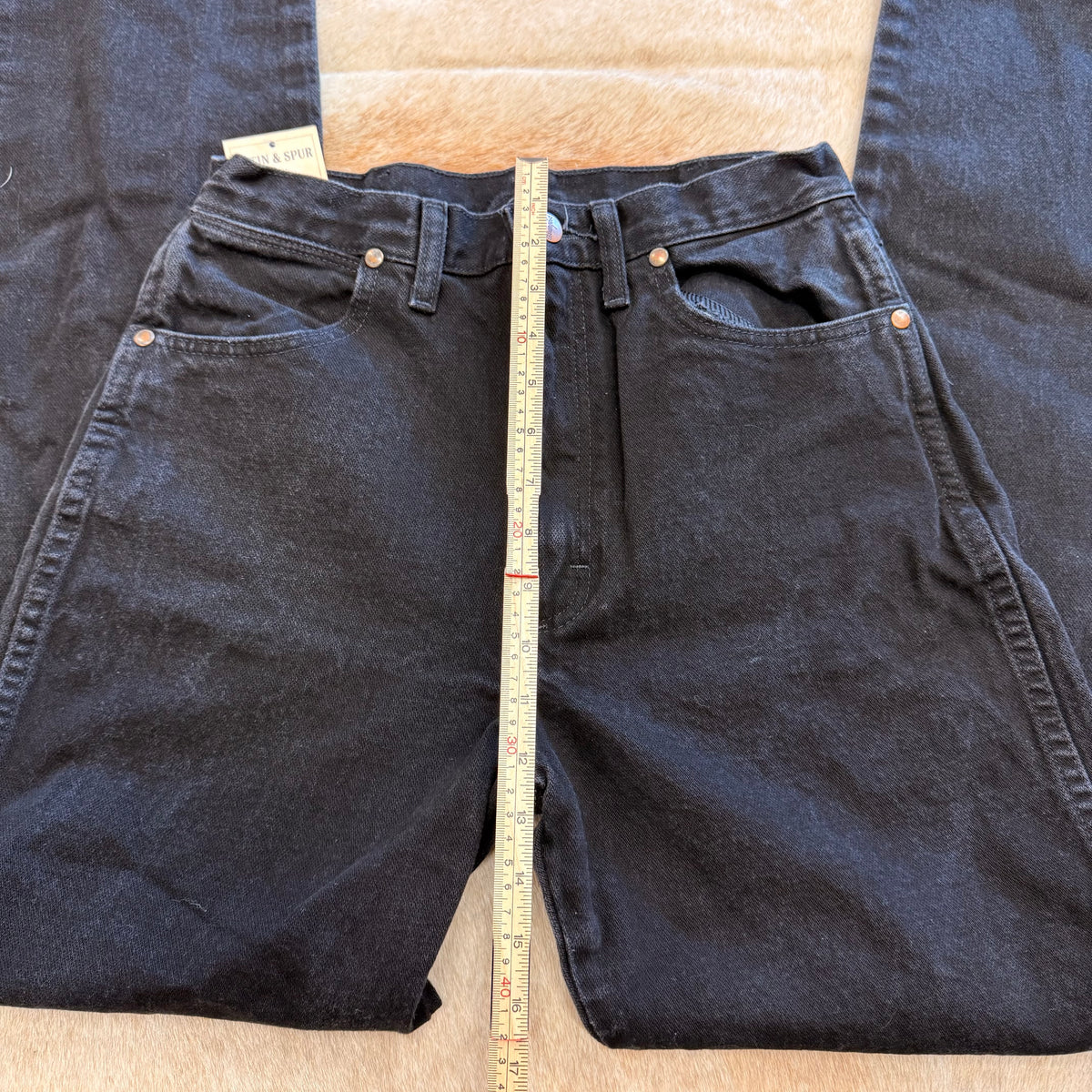 Black High Waisted Wrangler Straight Leg Jeans Size 7
