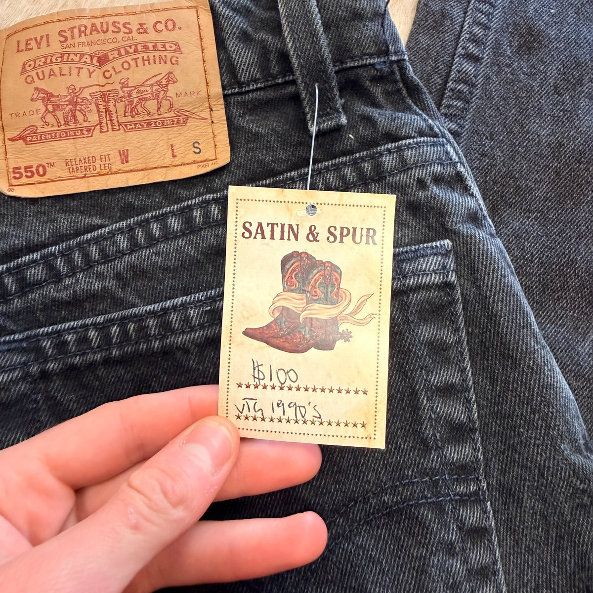 Vintage 1990s High Rise Black Levis Jeans Size 9