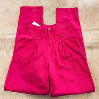 Vintage 1980s High Rise Hot Pink Ozark Mountain Jeans Size 11