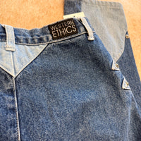 Rare Vintage 1990s Two Toned Western Ethics Jeans Size 27